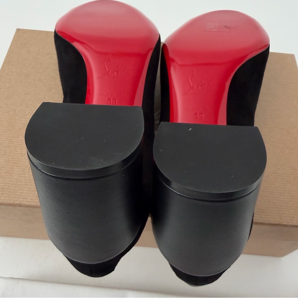 CHRISTIAN LOUBOUTIN | Miss Duvette 55 Black Suede Leather Pumps Red Sole EU 39 - Picture 12 of 14